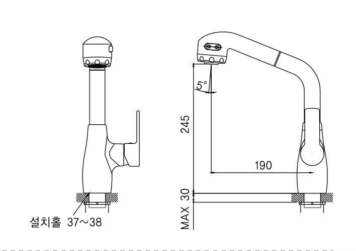 Vòi rửa bát nóng lạnh dây rút AM7006